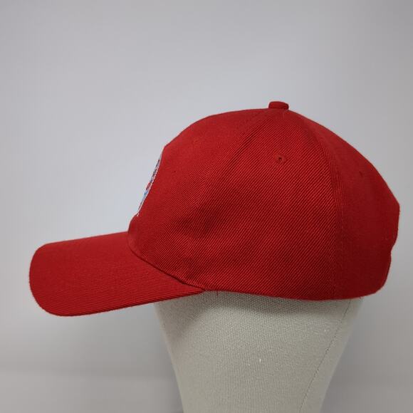 Chicago Dogs Strapback Baseball Cap Red One Size Adjustable Embroidered 6 Panel - Picture 3 of 9